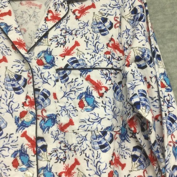 Lands' End Women's Pajama Set - Red, Blue, White - Picture 3 of 12
